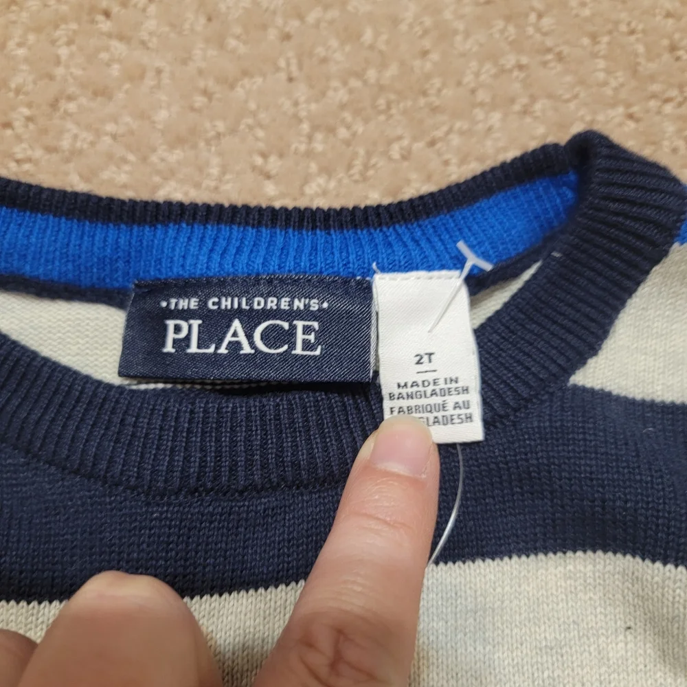 The Children's Place Toddler Boy Striped Sweater Size 2T Pullover Crewneck‎ New